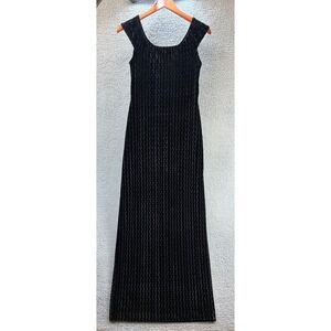 Reggio Textured Velvet Keyhole Back Maxi Dress Womens 6 Black Evening Party Gown